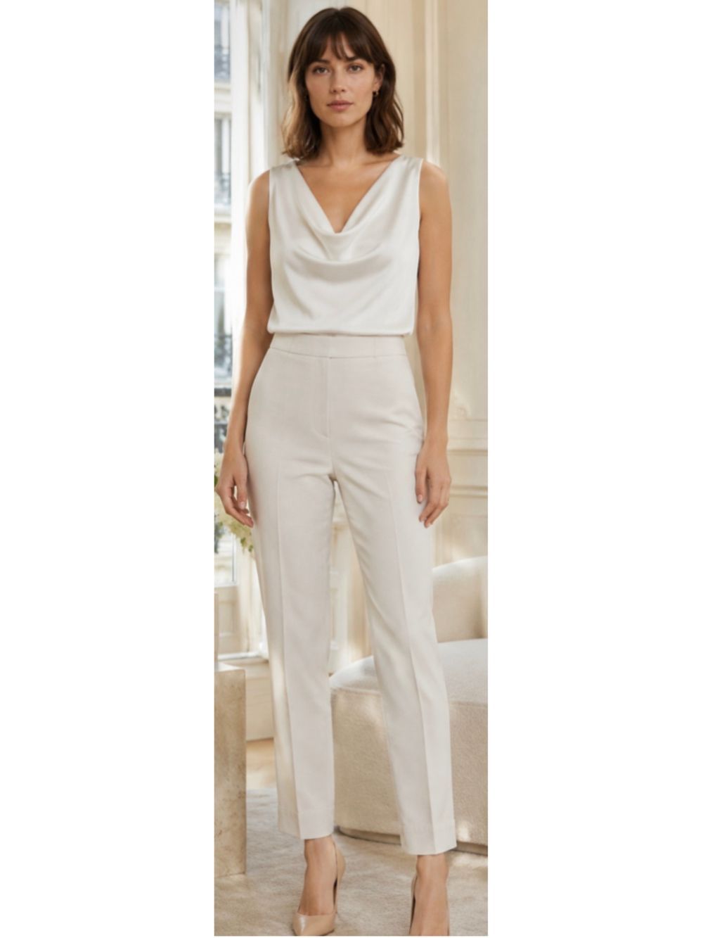 Women's Maliparmi Beige Trousers Size 48/12 New w Tag Minimalist